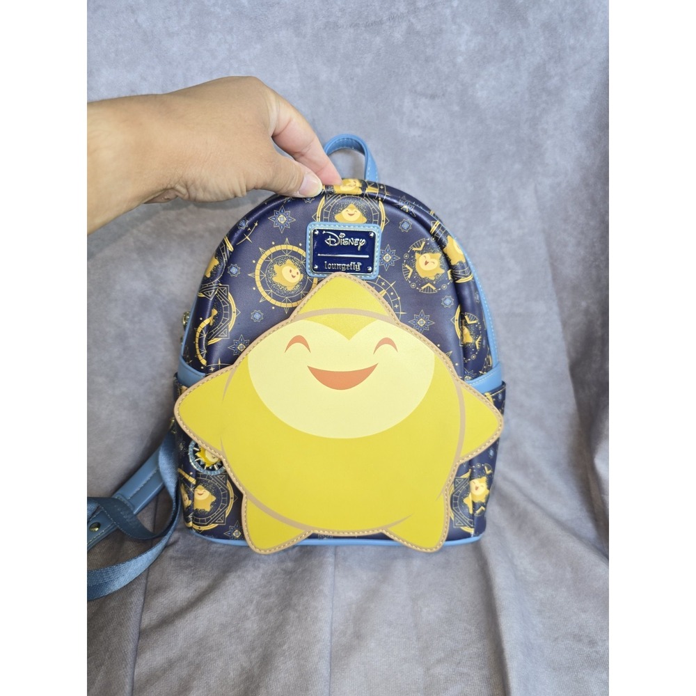 Loungefly Disney Wish Star Mini Backpack Blue Navy Yellow